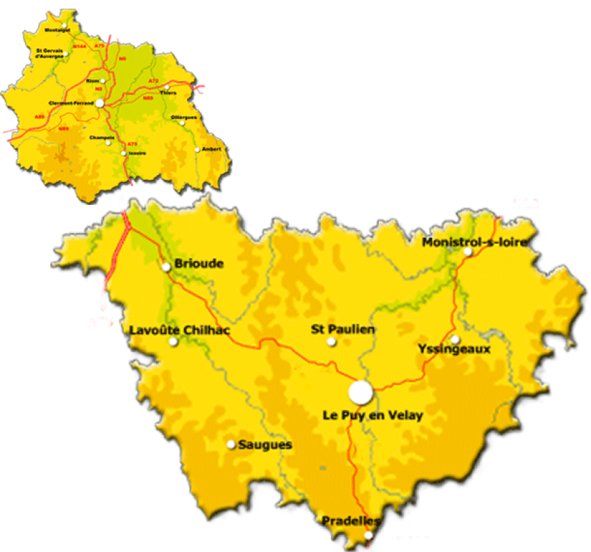 Intervention dans les départements suivants : Haute-Loire (43), Cantal (15), Ardèche (07), Lozère (48), Puy-de-Dôme (63).