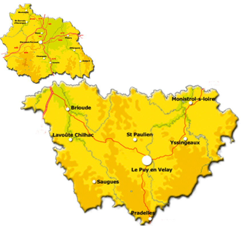 Intervention dans les départements suivants : Haute-Loire (43), Cantal (15), Ardèche (07), Lozère (48), Puy-de-Dôme (63).